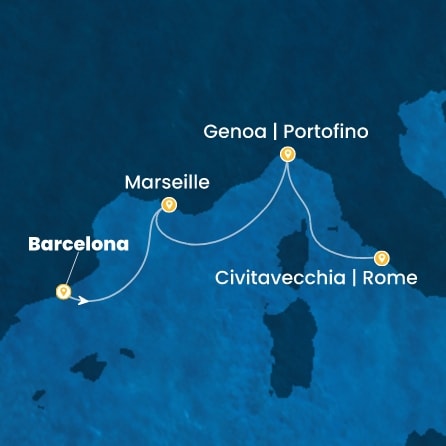 Route 3 Nächte - Spanien,  Frankreich,  Italien