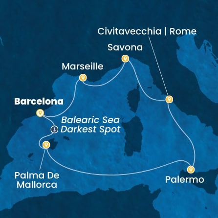 Route 7 Nächte - Spanien,  Balearen (Spanien),  Italien,  Frankreich