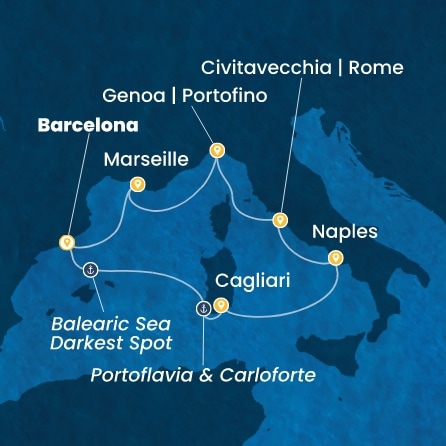 Route 7 Nächte - Spanien,  Italien,  Frankreich