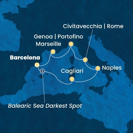 Route 7 Nächte - Spanien,  Italien,  Frankreich