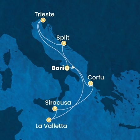 Route 7 Nächte - Italien,  Griechenland,  Malta,  Kroatien