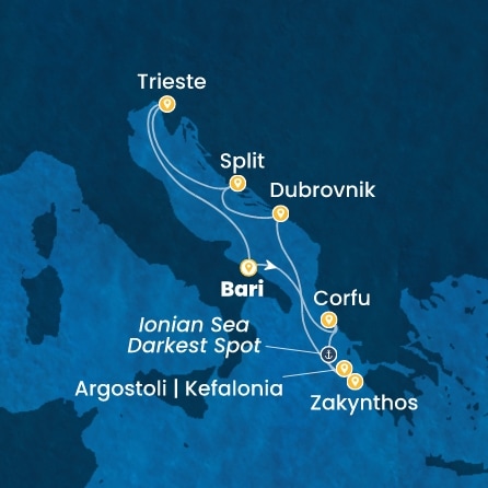 Route 7 Nächte - Italien,  Griechenland,  Kroatien