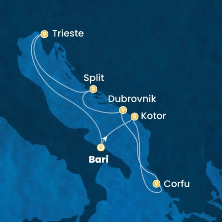 Route 7 Nächte - Italien,  Montenegro,  Griechenland,  Kroatien