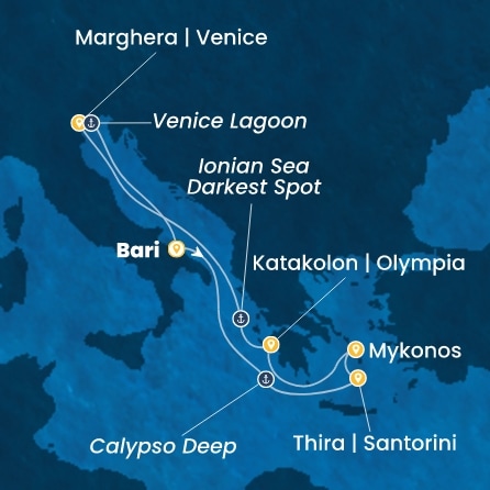Route 7 Nächte - Italien,  Griechenland