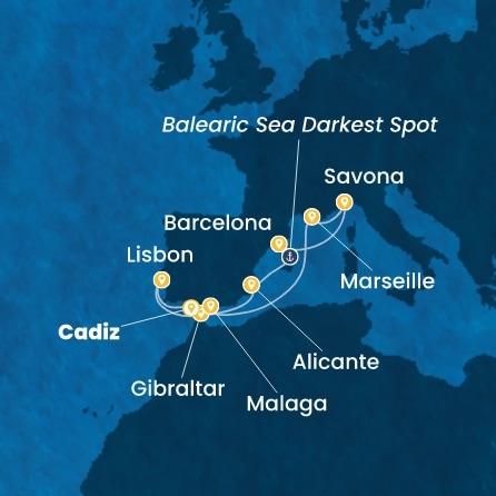 Espagne, Gibraltar, France, Italie, Portugal