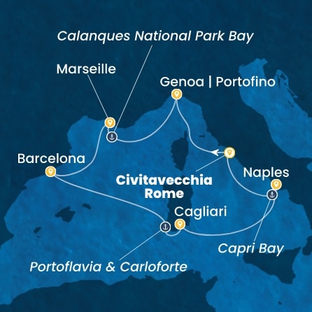 Route 7 Nächte - Italien,  Frankreich,  Spanien
