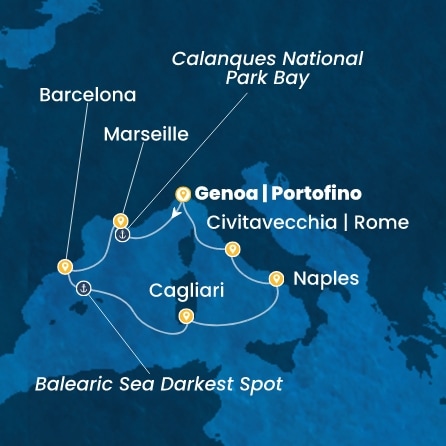 Route 7 Nächte - Italien,  Frankreich,  Spanien