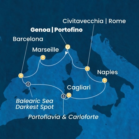 Route 7 Nächte - Italien,  Frankreich,  Spanien