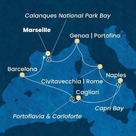 Route 7 Nächte - Frankreich,  Spanien,  Italien
