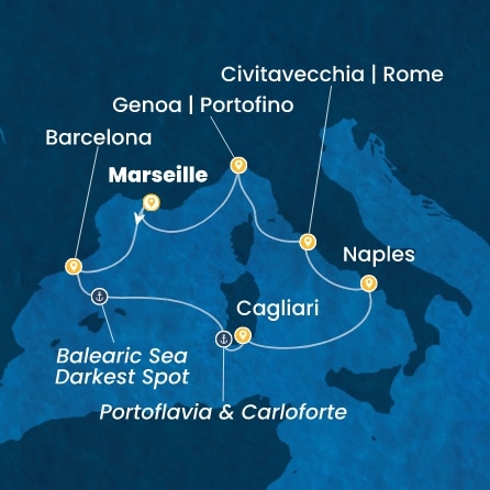 Route 7 Nächte - Frankreich,  Spanien,  Italien