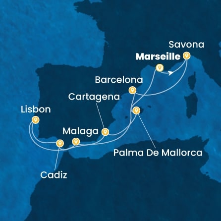 France, Italie, Espagne, Portugal, Baléares