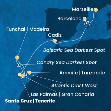 Canaries, Madère, Espagne, France